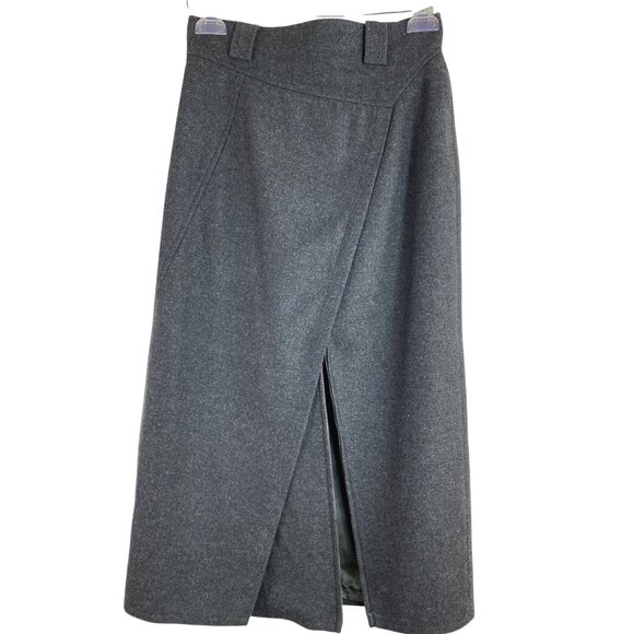 Vintage Berndberger Skirt Size 6 Wool Blend Grey Wrap Design Classic Luxury - Picture 1 of 11